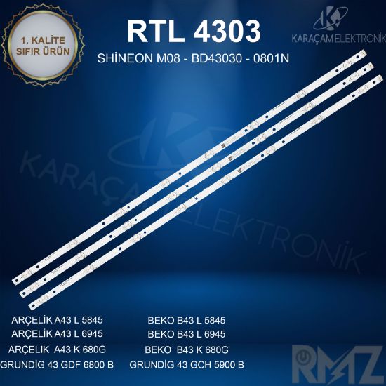 ARÇELİK A43L 5845 4B LED BAR , BEKO B43L 5845 4B LED BAR , A43L 6945 5B LED BAR , B43L 6945 5B LED BAR ,  GRUNDIG 43 GDF6800 B LED BAR resmi