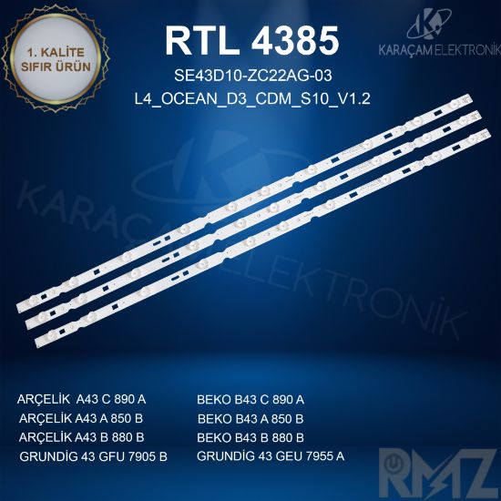 ARÇELİK A43 A 850 B LED BAR , BEKO B43 A 850 B LED BAR , ARÇELIK A43 C 885 A LED BAR , BEKO B43 C 885 A, GRUNDİG 43 GEU 7830 B LED BAR  resmi