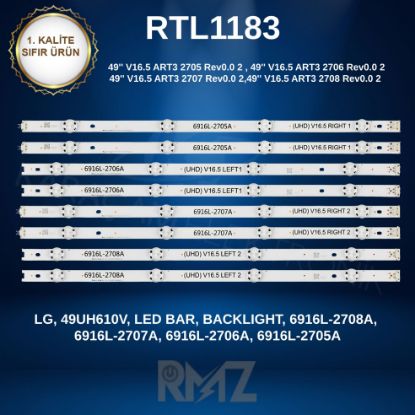 LG, 49UH610V, LED BAR, BACKLIGHT, 6916L-2708A, 6916L-2707A, 6916L-2706A, 6916L-2705A, 49 V16.5 SIFIR LED BAR resmi