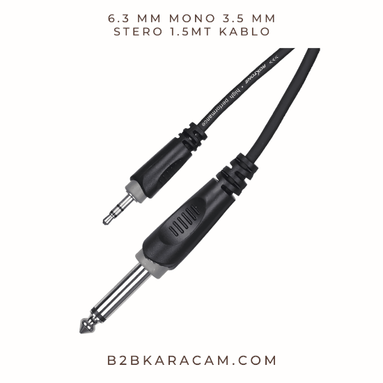 6.3 mm Mono 3.5 mm Stero 1.5mt Kablo  resmi
