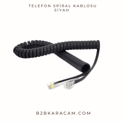  Telefon Spiral Kablosu Siyah resmi