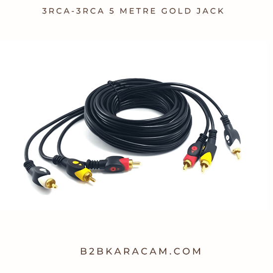 3RCA-3RCA 5 metre Gold Jack resmi
