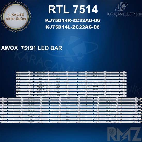 AWOX 75191 LED BAR , KJ75D14R-ZC22AG-06 14S1P, KJ75D14L-ZC22AG-06 14S1P,303KJ750034 ,75D3B6CX65414R resmi