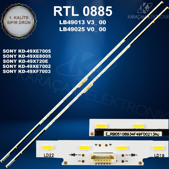 SONY KD-49XE7005, KD-49XE8005 LED BAR, LB49013 V3_ 00, LB49025 V0_ 00, LED BAR, LG4-595-781 70725GD resmi