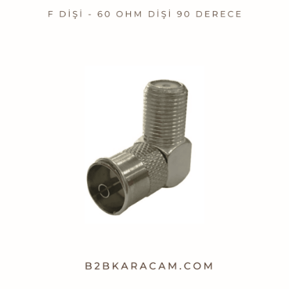 F Dişi - 60 Ohm Dişi 90 Derece resmi