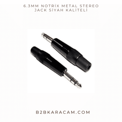 6.3mm Notrix Metal Stereo Jack siyah kaliteli resmi