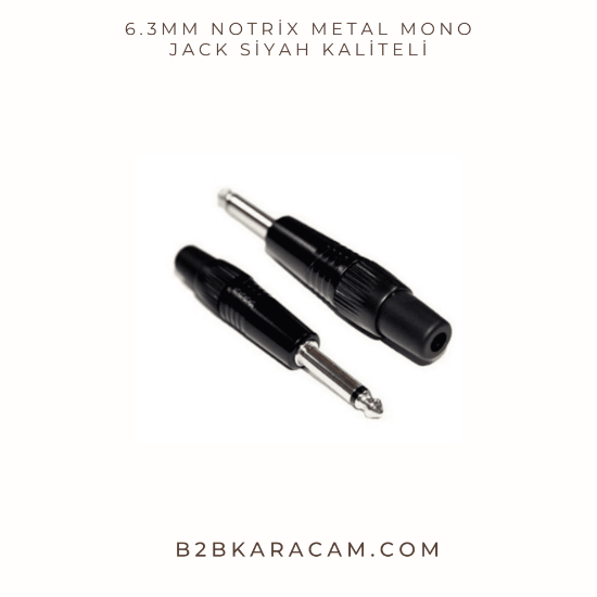 6.3mm Notrix Metal Mono Jack Siyah kaliteli resmi