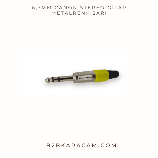 6,3mm Canon Stereo Gitar metalRenk:Sarı resmi