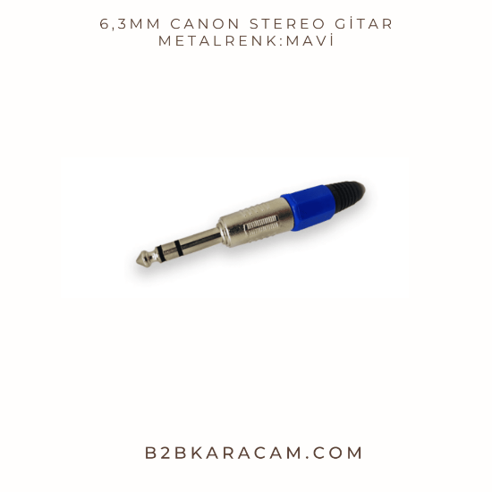 6,3mm Canon Stereo Gitar metalRenk:Mavi resmi