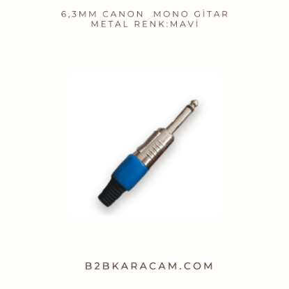 6,3mm Canon  Mono Gitar metalRenk:Mavi resmi