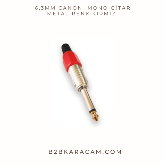 6,3mm Canon  Mono Gitar metal Renk:Kırmızı resmi