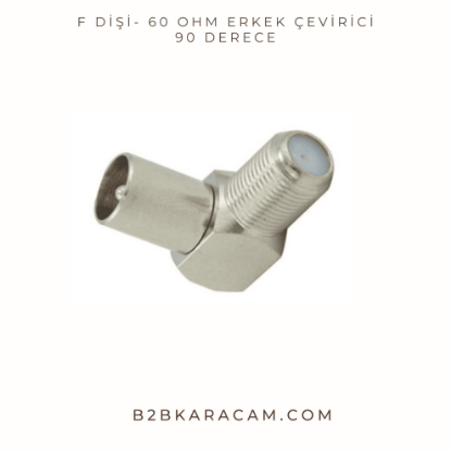 F Dişi- 60 OHM Erkek Çevirici 90 Derece resmi