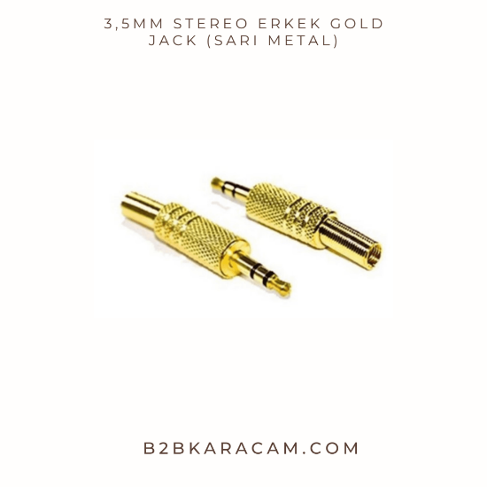 3,5mm Stereo Erkek Gold Jack (SARI METAL) resmi