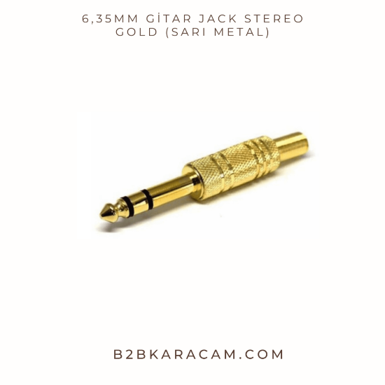 6,35mm Gitar Jack Stereo Gold (SARI METAL) resmi