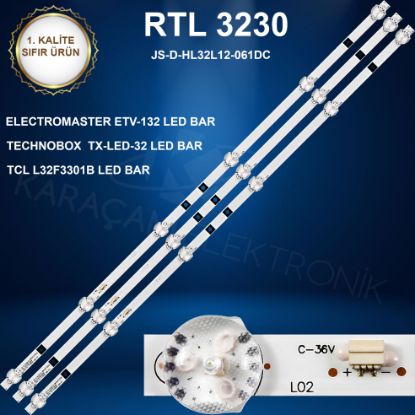 ROSE ATV-132 LED BAR, ELECTROMASTER ETV-132 LED BAR,TECHNOBOX  TX-LED-32 LED BAR,TCL L32F3301B LED BAR resmi