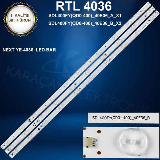 NEXT YE-4036 Led Bar, SDL400FY(QD0-400)_40E36_B_X2, SDL400FY(QD0-400)_40E36_A_X1 resmi