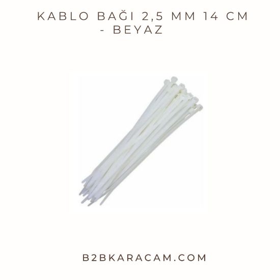 Kablo Bağı 2,5 mm 14 Cm  - BEYAZ     resmi