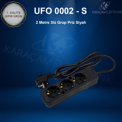 UFO 2 Metre   Beyaz 3lü Grup Priz  resmi