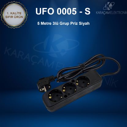 UFO 5 Metre   Beyaz 3lü Grup Priz  resmi