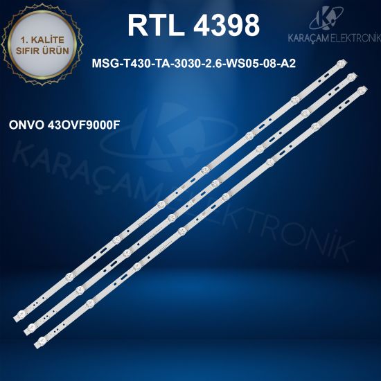 ONVO 43OVF9000F LED BAR , MSG-T430-TA-3030-2.6-WS05-08-A2 resmi